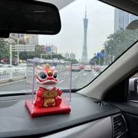 Statue de Lion Dansant de Guangzhou en ABS à Tête Oscillante, Décoration Traditionnelle Chinoise Porte-Bonheur pour la Maison
