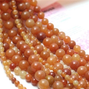 Perles en pierre naturelle de 8 mm et 10 mm, perles rondes en <span class=keywords><strong>aventurine</strong></span> rouge-<span class=keywords><strong>orange</strong></span>, perles en cristal pour la fabrication de colliers et de bracelets, vente en gros - Product Image 4