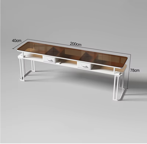 Equipo de Manicura para Salón, Mesa de Manicura Moderna Blanca, Mesa de Manicura de Vidrio Templado y Juego de Sillas, Mesa de Manicura - Product Image 4