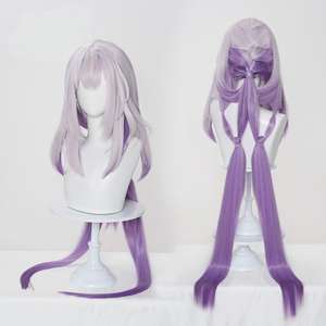 วิกผมยาวตรงแบบถักเปียไล่สีสไตล์คอสเพลย์ผีเสื้อจาก Honkai Impact 3rd Starry Sky Railway พร้อมผมหน้าม้าปัดข้างแบบคลุมทั้งศีรษะ - Product Image 3