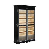 Vitrine à cigares vintage, meuble sur mesure en bois massif pour boutique de tabac, présentoir à cigares antique
