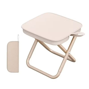 Tabouret pliant d'extérieur portable avec poignée et sac de transport, idéal pour la pêche, comme petit banc, tabouret à fermeture éclair pour file d'attente, ou comme étui à crayons de camping, chaise entièrement pliable - Product Image 4