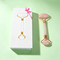 Rouleau facial en pierre naturelle de quartz rose, kit Gua Sha pour le visage, le cou, le corps, massage anti-âge, outil de soin de la peau