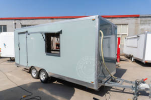 Remorque de nourriture carrée de couleur personnalisée, chariot de pizza de café de hot-dog de rue populaire mobile - Product Image 4