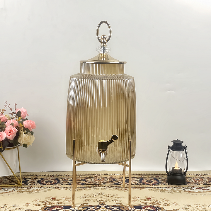 Modern Multifunctional Food Container Vertical Stripes Glass Water ...