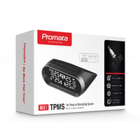Système de surveillance de la pression des pneus de voiture Promata Solar Digital TPMS avec capteurs intégrés programmables 433 MHz 9-12 V, compatible avec la plupart des véhicules
