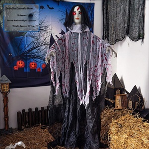 Décorations d'Halloween : Fantôme féminin, Fantôme blanc, Petit fantôme suspendu, Salle secrète, Parc à thème, Maison hantée, Accessoires électriques - Product Image 3