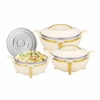 Juego de Recipientes Térmicos Comerciales de Alta Resistencia, 3L 7L 10L, Contenedor para Almacenamiento de Alimentos Calientes, Diseño Dorado, para Fiestas Musulmanas, Ramadán, África