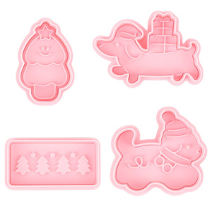 Ensemble de découpoirs à biscuits en plastique 3D en forme de Teckel, Chapeau de Noël <span class=keywords><strong>pour</strong></span> chiot, Découpoir à biscuits fantaisie en forme de <span class=keywords><strong>chien</strong></span> - Product Image 4