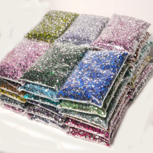 Xulin 2mm 3mm 4mm 5mm 6mm Đá Tròn tinh thể không sửa chữa nóng strass phẳng trở lại nhựa Rhinestone cho quần áo phụ kiện - Product Image 6