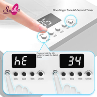 Séchoir à ongles 2-en-1 économique à polymérisation rapide UV LED avec base amovible pour le durcissement du gel d'un seul doigt ou de toute la main