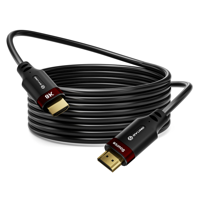 SYONG Premium 8K HDMI Optical Fiber Long Cable, 200m/656ft, 48Gbps,  8K 60Hz 4K 120Hz HDMI Extender Fiber Optic Cable