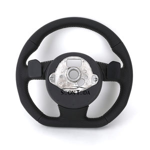 Volant sport en cuir véritable perforé <span class=keywords><strong>noir</strong></span> personnalisé 50MM pour modèles <span class=keywords><strong>Audi</strong></span> A3/A4/A5/A6/<span class=keywords><strong>Q3</strong></span>/Q5/Q7/A8 <span class=keywords><strong>RS</strong></span> - Product Image 3