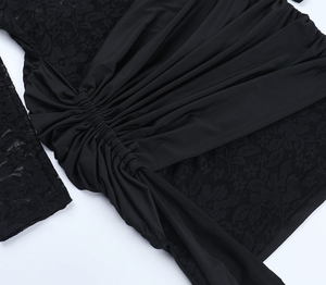 فستان نسائي جديد مثير بالجملة من Peeqi 81452 لعام 2025، فستان مطوي بدون حمالات مع تطريز شبكي وقصات، فستان سهرة نحيف للنساء - Product Image 6