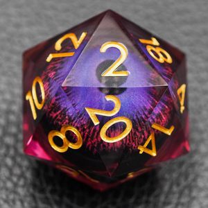 Tùy chỉnh nhân tạo Nhựa Màu Tím di chuyển Rồng Mắt <span class=keywords><strong>DND</strong></span> xúc xắc vàng số RPG Trò chơi 33mm xúc xắc duy nhất - Product Image 4