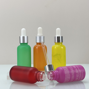 Custom Sticker Label Printing Amber 1oz 30ml Cosmetic Boston Round Skincare Glass Essential <b>Oil</b> Dropper <b>Bottle</b> with Paper Tube - Product Image 4