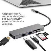 Hub HDMI 4K USB 3.0 avec lecteur de carte SD Micro SD, adaptateur métallique de type C vers type C, transfert de données 5 ports jusqu'à 3 Mbps pour ordinateur portable