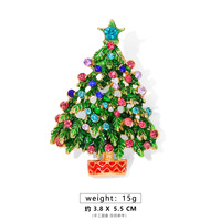 Mode Multi Styles Broches Strass Émail Arbre De Noël Chat Flocon De Neige Broche Décoration De Noël Série Pin pour Cadeau
