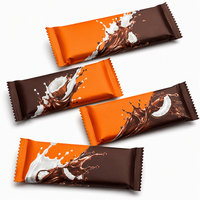 Envoltorio de Papel de Aluminio para Barras de Chocolate con Impresión Personalizada, Embalaje Brillante Termosellable de Grado Alimenticio para Dulces, Bocadillos, Barras de Proteína y Energía