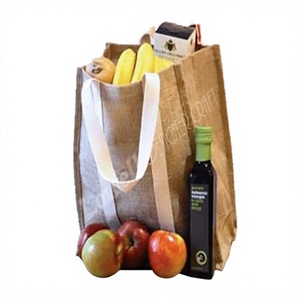 HEAVY LOAD JUTE Shopping <b>Bag</b> with Logo Cheap Custom Printed Recyclable Fabric Pink White Blue Customized Tote Style - Product Image 1