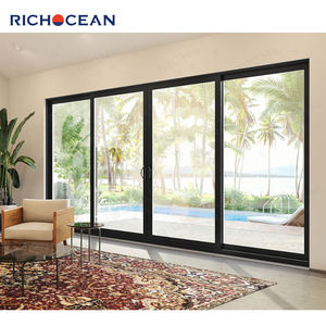 RICHOCEAN Porte coulissante en verre creux en alliage d'aluminium avec isolation contemporaine Porte coulissante manuelle pour <span class=keywords><strong>terrasse</strong></span> - Product Image 5