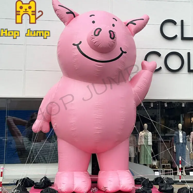 Custom giant pink pvc inflatable balloons pig flying helium standing inflatable pig balloon advertising