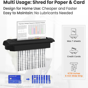Apparaat Shredder Papier Machine Ce Level 6/P-7 5 6 Vellen Stripcut <span class=keywords><strong>Mini</strong></span> Kleine Draagbare A4 Elektrische Papier Shredder Machine Kantoor - Product Image 5