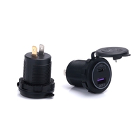 Haute puissance 65W PD Type C prise QC3.0 prise de courant USB prise de courant de voiture à charge rapide avec anneau LED coloré double chargeur de voiture