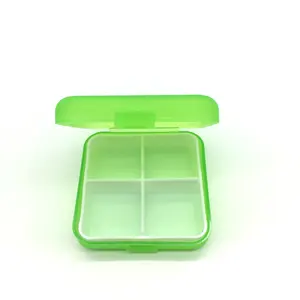 Портативная пластиковая коробка для таблеток с 4 отделениями по заводской цене, Прямая поставка от производителя