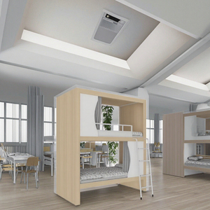 Litera de Metal de diseño moderno y duradero, cortina adjunta con Panel de madera de estilo Cápsula de China para estudiantes para apartamento y escuela - Product Image 2