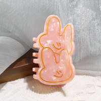 XinMei logo personnalisé amour coeur pinces à griffes accessoires de cheveux pour femmes drôle lapin bio acétate requin pinces à cheveux en vrac