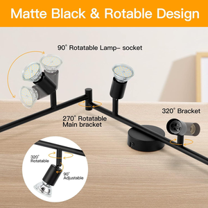 Éclairage sur rail LED dimmable à 6 têtes, projecteur de plafond réglable, <span class=keywords><strong>lampe</strong></span> moderne à montage en surface pour maison, commerce, <span class=keywords><strong>magasin</strong></span>, couloir - Product Image 3