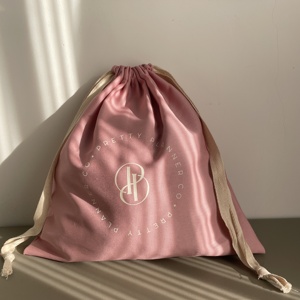 Sac à Cordon en Toile de Coton et Lin Personnalisé pour Cadeau, Sac à Maquillage Anti-Poussière Rose, Sac en Coton à Cordon pour Chaussures et Voyage - Product Image 3