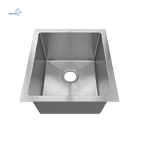 Évier de cuisine et de bar moderne en acier inoxydable à cuve unique, à encastrer, 16 x 18 pouces