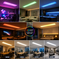 Vente en gros usine – Panneau LED RVB+CCT 36W 1x4FT rétroéclairé avec contrôle RF 2.4G et application, Zigbee, haute efficacité, AC200-240V, OEM ODM
