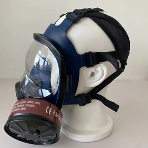 FM506 masker <span class=keywords><strong>Gas</strong></span> wajah penuh, pelindung pribadi biru gelap dapat digunakan kembali dengan kartrid Filter tunggal