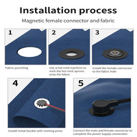 Cable de Carga Rápida USB Circular de 2 Pines, 5V 2A, Macho y Hembra, 12V 2A, Conector Pogo Magnético para Prendas con Calefacción