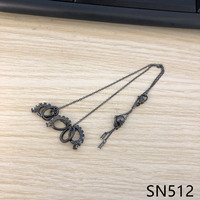 Collier SJS93-V 18 mm noir avec anneaux entrelacés et zircons cubiques, ras-de-cou ajustable en cristal transparent, cadeau pour elle
