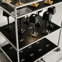 Chariot de service intelligent Qi pour restaurants, hôtels, événements de luxe, lampe de table LED rechargeable sans fil, station de charge sans fil