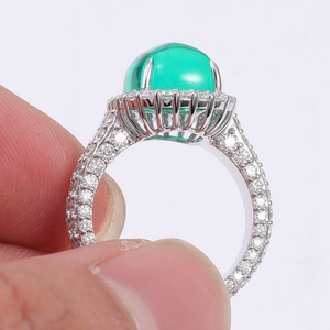 Bague en or blanc 18 carats avec pierres précieuses, petits diamants, personnalisable, pour demande en mariage, fiançailles, mariage, bijoux fins, cadeau d'anniversaire - Product Image 2