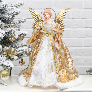 Vente promotionnelle Figurine d'<span class=keywords><strong>ange</strong></span> <span class=keywords><strong>de</strong></span> Noël sur le sommet <span class=keywords><strong>de</strong></span> l'arbre 40 cm Figurine d'<span class=keywords><strong>ange</strong></span> <span class=keywords><strong>de</strong></span> Noël en or Ornement d'<span class=keywords><strong>ange</strong></span> <span class=keywords><strong>de</strong></span> Noël - Product Image 1