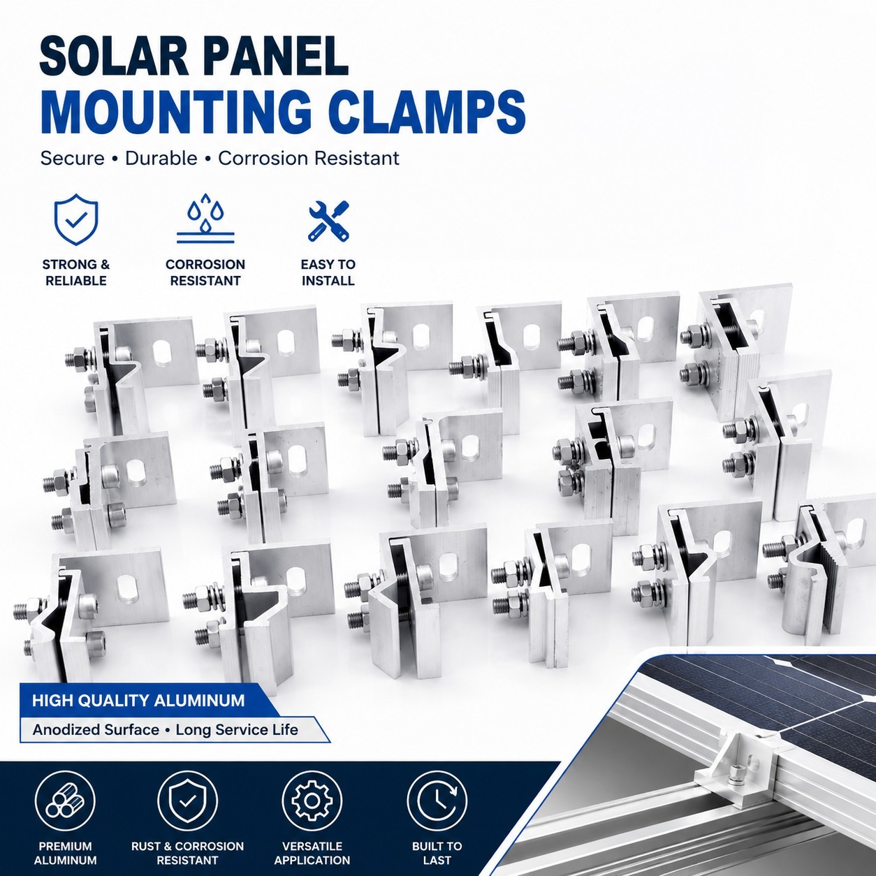 Aluminum Alloy Metal Roof Clamp SUS304 Bolts Non -penetrating Solar Carport Accessories and Installation Components Hardware · image 2