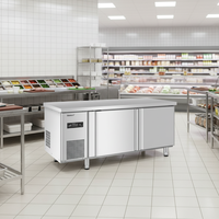 Réfrigérateur commercial XUECUN PLD-12N2(HB) à 2 portes, en acier inoxydable, pour comptoir de cuisine, congélateur pour restaurant