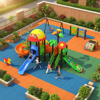 Équipement de terrain de jeu extérieur robuste pour la maternelle, petit espace de jeux extérieur pour enfants, jeux infantiles de plein air