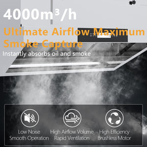 4000 5000 6000 m3/hoem डलेस रसोई हुड वाणिज्यिक निकास रेस्तरां के लिए बिना पाइप रहित रेंज हुड - Product Image 3