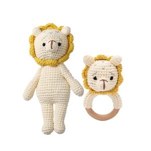 Haute Qualité <span class=keywords><strong>Lion</strong></span> Crochet Bébé Anneau De Dentition Hochet Jouet Personnalisable Super Doux En Peluche Couette 12cm Halloween Rempli PP Coton Maille - Product Image 2