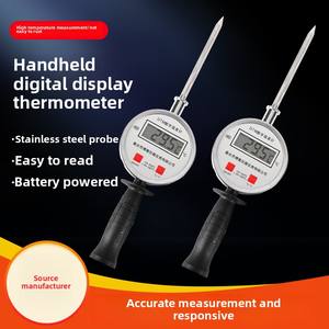 เครื่องวัดอุณหภูมิแบบ DTM-412 bimetal แบบมือถือเครื่องควบคุมอุณหภูมิอุตสาหกรรมสแตนเลสสตีลจอแสดงผลดิจิตอลใช้ในร่มแบตเตอรี่ ODM - Product Image 4
