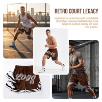 Shorts de basketball pour hommes OEM en toile, mi-élastiques, séchage rapide, respirants, imperméables, écologiques, professionnels, haute qualité