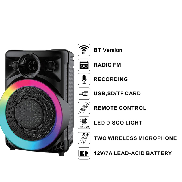 High Quality Sound Loudspeaker Single 8 Inch Portable Party Speaker Powerful Bass Wireless Blue Tooth Speaker