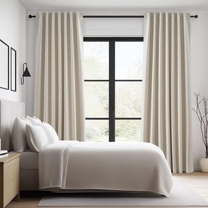 Nông thôn màn Linen Polyester Rèm thiên nhiên lanh linen rèm cửa màu be Linen rèm vải - Product Image 1